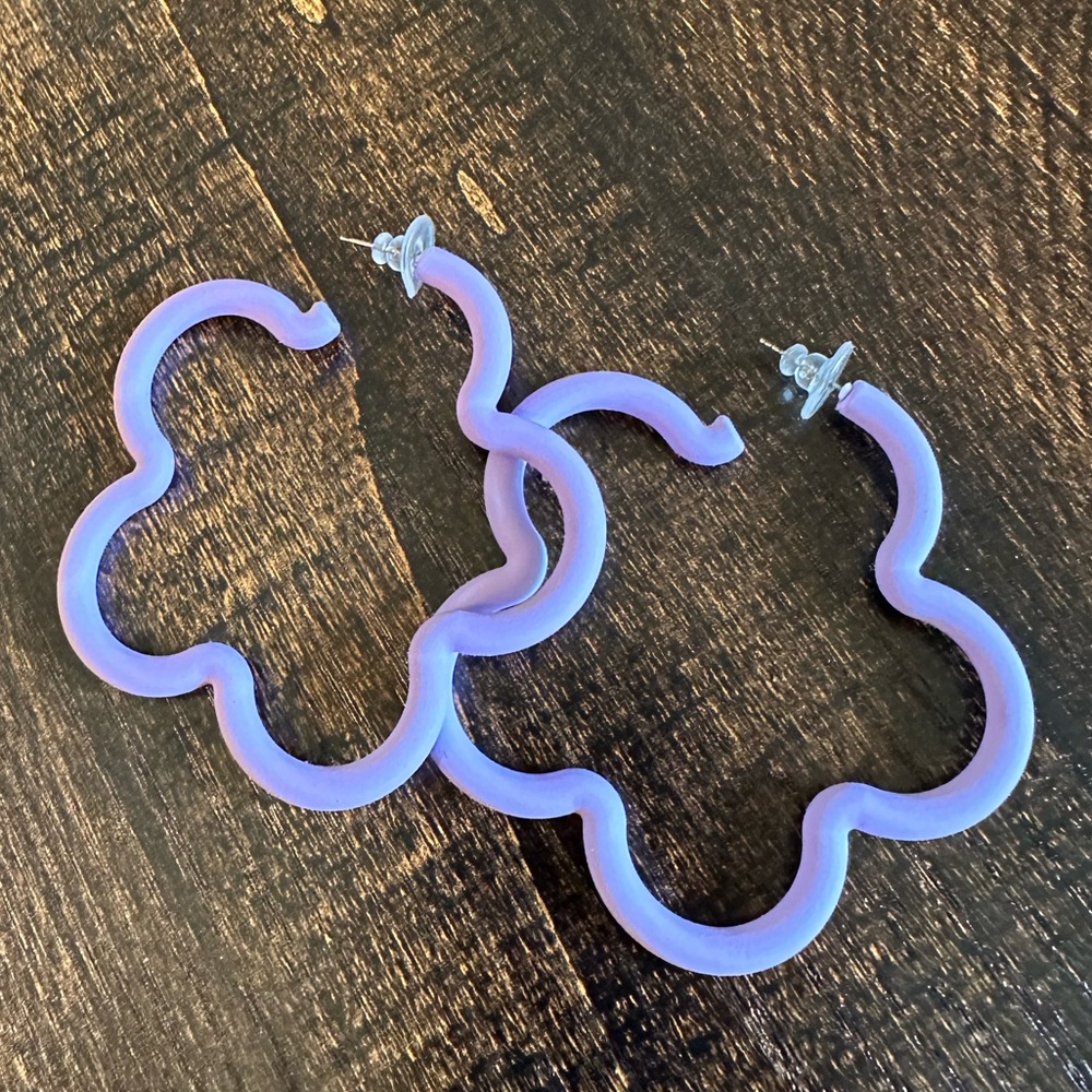 Floral Purple Geometric Women’s Acrylic Earrings
